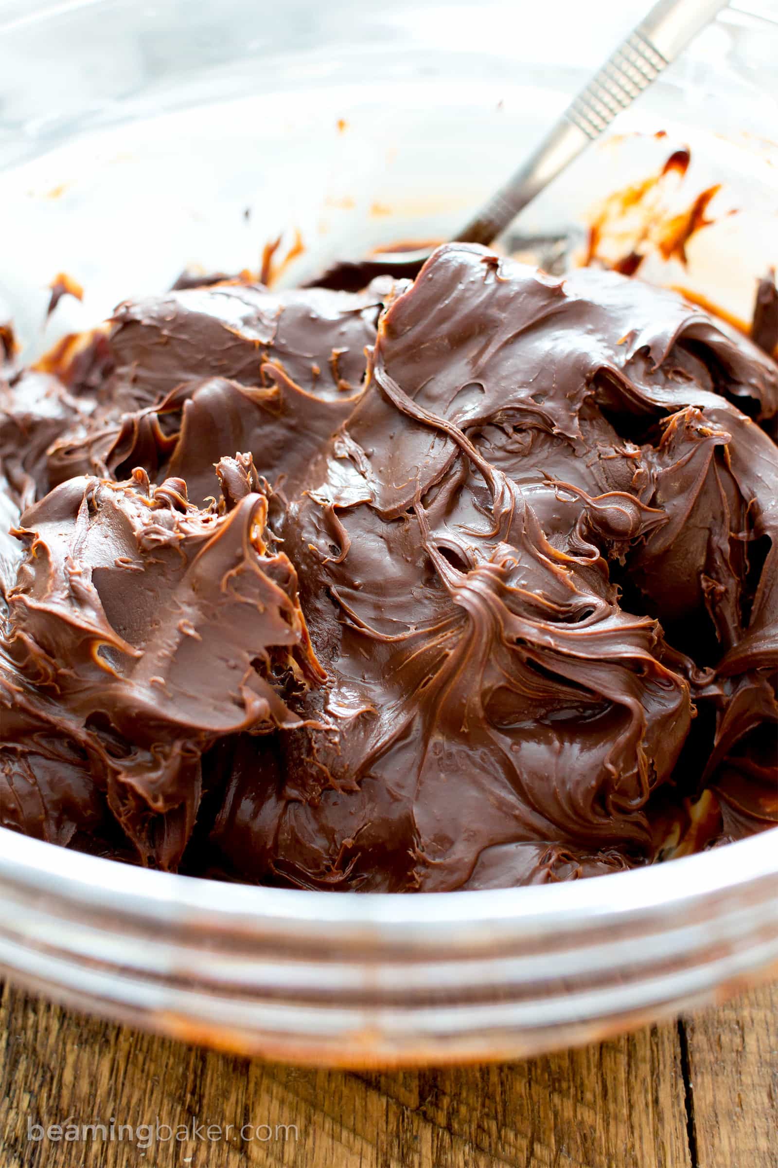 Vegan Chocolate Frosting: smooth ‘n creamy vegan chocolate frosting that’s so easy to pipe. Just 2 ingredients for the best dairy free frosting! #Vegan #ChocolateFrosting #VeganFrosting #DairyFree | Recipe at BeamingBaker.com
