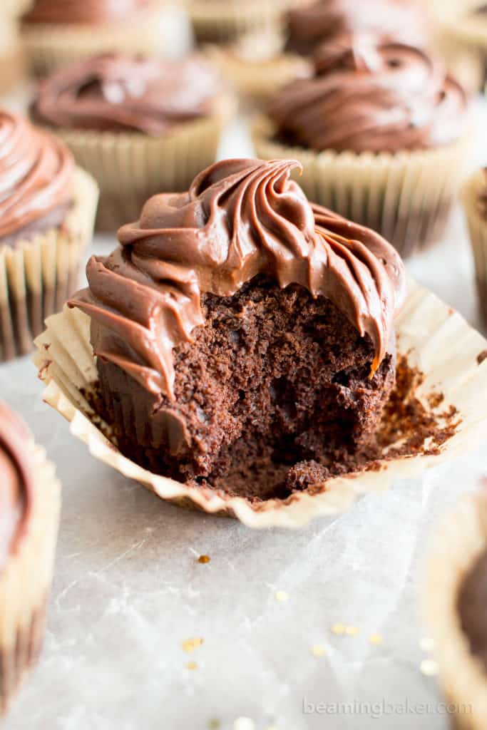 Vegan Gluten Free Chocolate Cupcakes (GF, DairyFree, Healthy, Refined