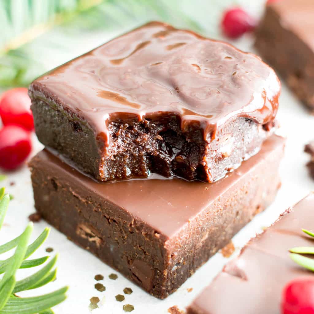 Moist & Fudgy Ganache Peppermint Brownies Recipe (Gluten Free, Vegan