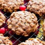 Gluten Free Gingerbread Oatmeal Breakfast Cookies (V, GF): an easy recipe for lightly sweet, soft and chewy ginger oatmeal cookies bursting with your favorite warm holiday spices! #Vegan #GlutenFree #Christmas #DairyFree #Holiday #Healthy | Recipe on BeamingBaker.com