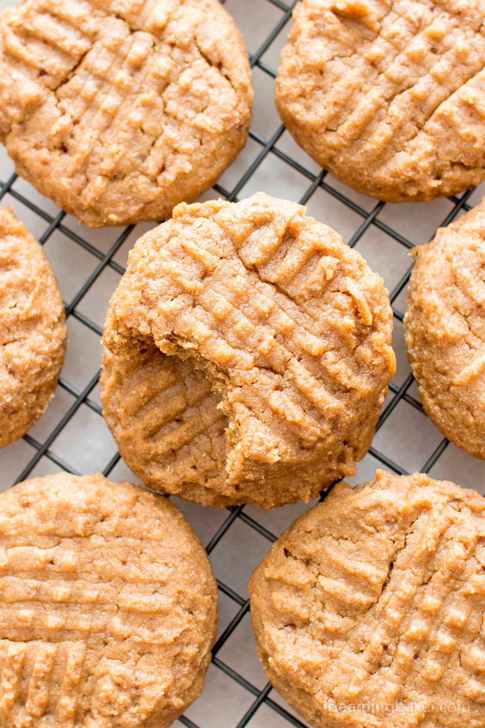 Easy Gluten Free Peanut Butter Cookies (Vegan, GF, Dairy-Free, Refined