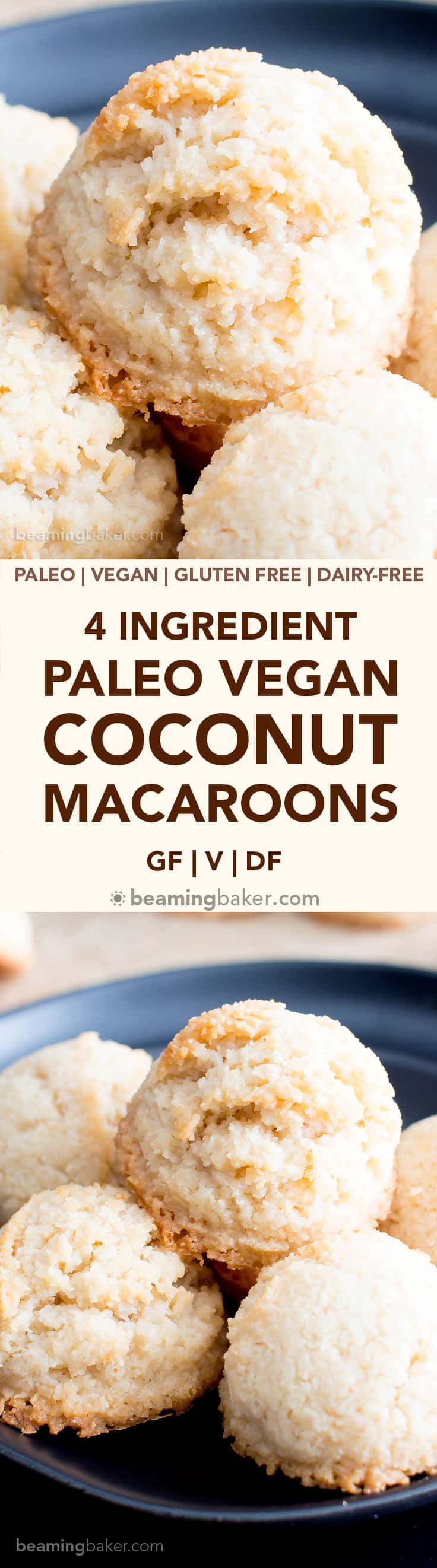 4 Ingredient Paleo Coconut Macaroons Recipe (Vegan, Paleo, Gluten Free ...