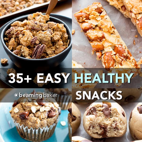 35+ Easy Healthy Snack Recipes (Vegan, Gluten-Free, Refined Sugar-Free