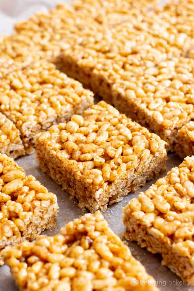 3 Ingredient Healthy Rice Crispy Treats (Vegan) Beaming Baker