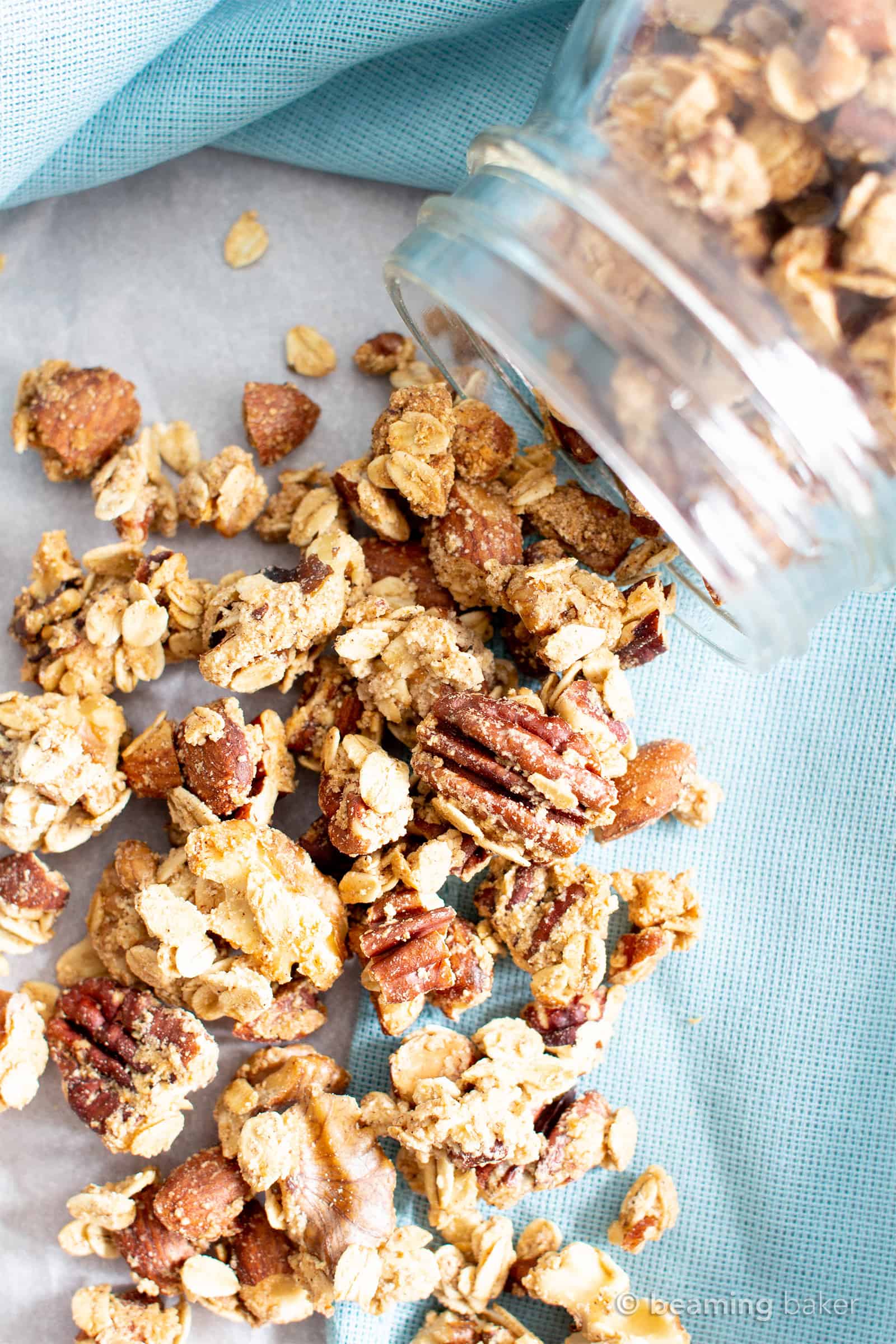 BEST Gluten Free Granola - 4 ingredients & EASY! - Beaming Baker