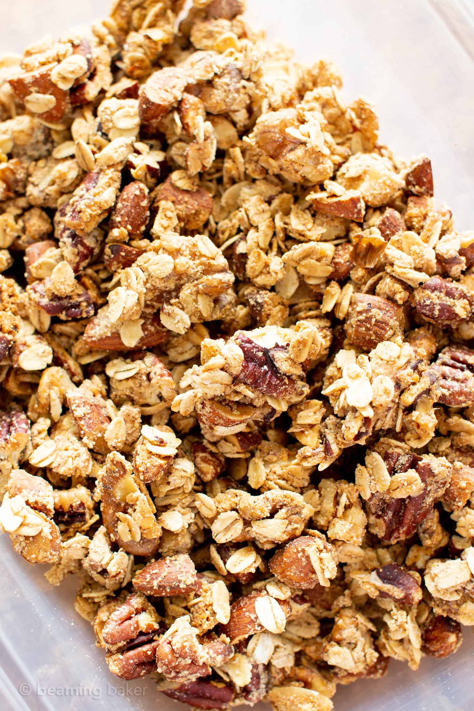 4 Ingredient Gluten Free Granola (Vegan) Beaming Baker