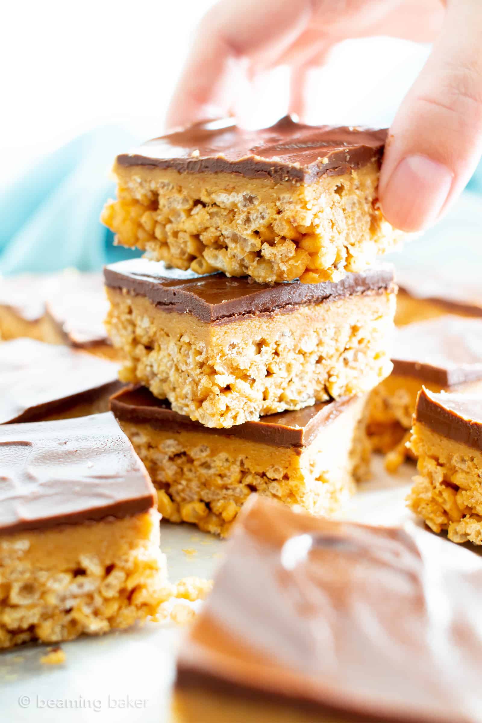 5 Ingredient Peanut Butter Cup Rice Crispy Treats (Vegan ...