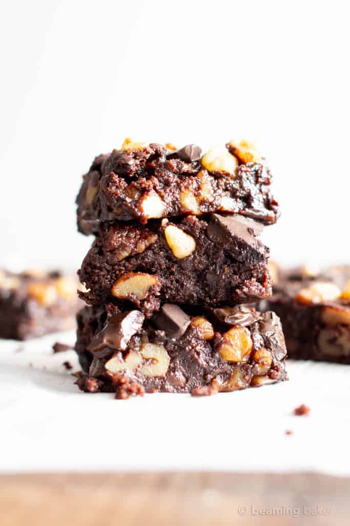 Vegan Gluten Free Fudgy Walnut Brownies Recipe (Easy, GF, V, Dairy-Free ...