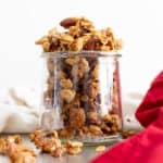 Gluten Free Chai Spice Granola Recipe (V, GF): a super easy, 1-bowl recipe for crunchy granola bursting with your favorite fall spices and nuts! Made with healthy ingredients. #Vegan #BeamingBaker #GlutenFree #VeganGlutenFree #Granola #HomemadeGranola #ChaiSpice #HealthySnacks | Recipe at BeamingBaker.com