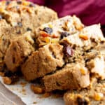 Vegan Cinnamon Raisin Quick Bread Recipe (V, GF): an easy recipe for moist and satisfying healthy cinnamon raisin bread made with delicious whole ingredients. #HealthyBaking #VeganGlutenFree #BeamingBaker #Vegan #CinnamonRaisin #GlutenFree #GlutenFreeBaking | Recipe at BeamingBaker.com