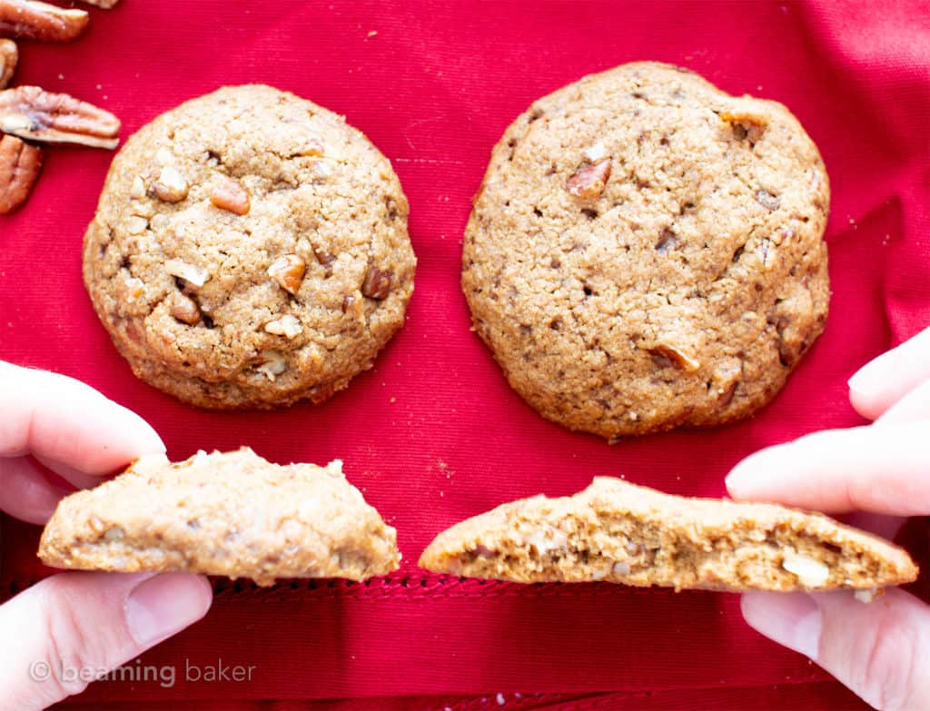 Easy Vegan Cinnamon Pecan Cookies (GlutenFree, DairyFree, Refined