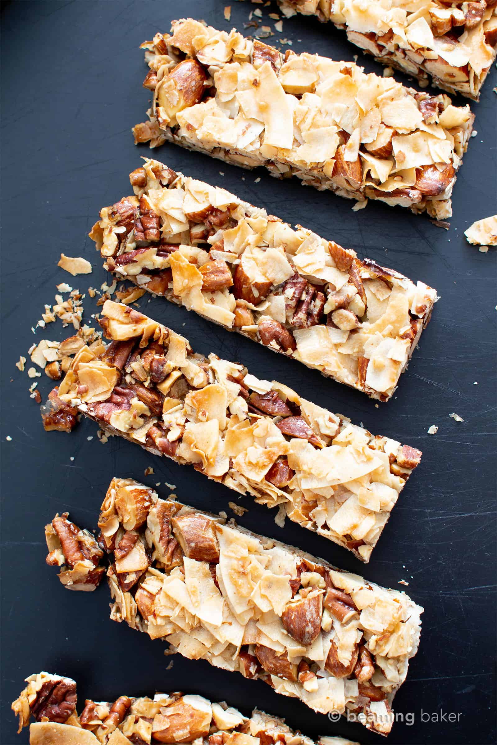 3 Ingredient Paleo KIND Bar Recipe (V, GF): this vegan paleo homemade kind bar recipe is so easy with 3 ingredients! It’s the best way to learn how to make diy copycat kind bars – easy, healthy, and prep’d in 5 minutes! #KindBars #Healthy #Vegan #Paleo | Recipe at BeamingBaker.com