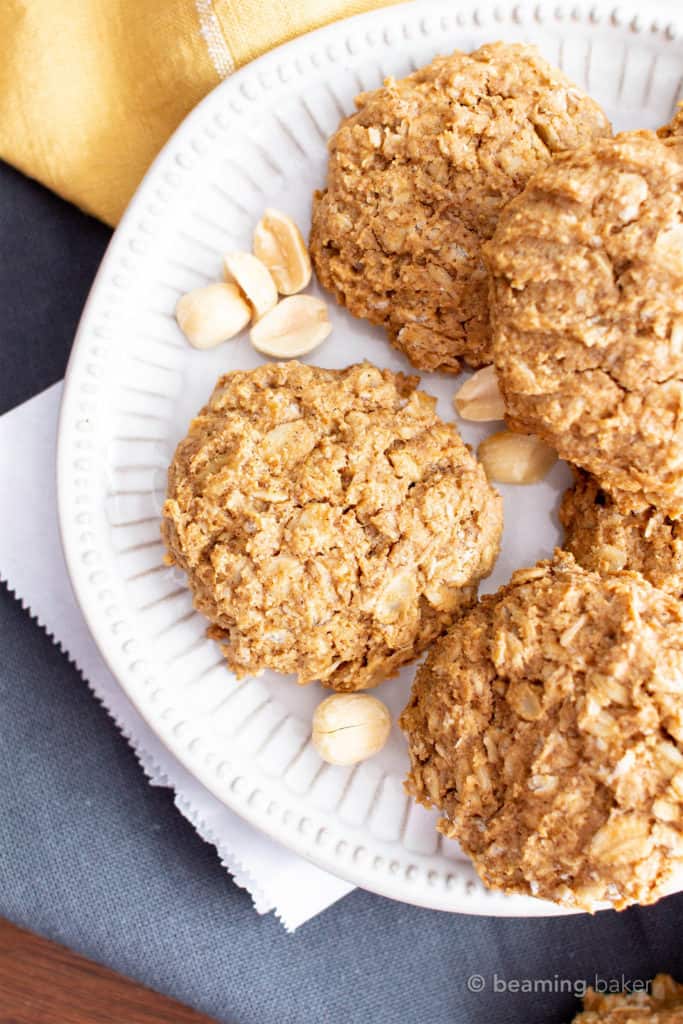 Oil-Free Peanut Butter Oatmeal Breakfast Cookies (Vegan, Gluten-Free ...