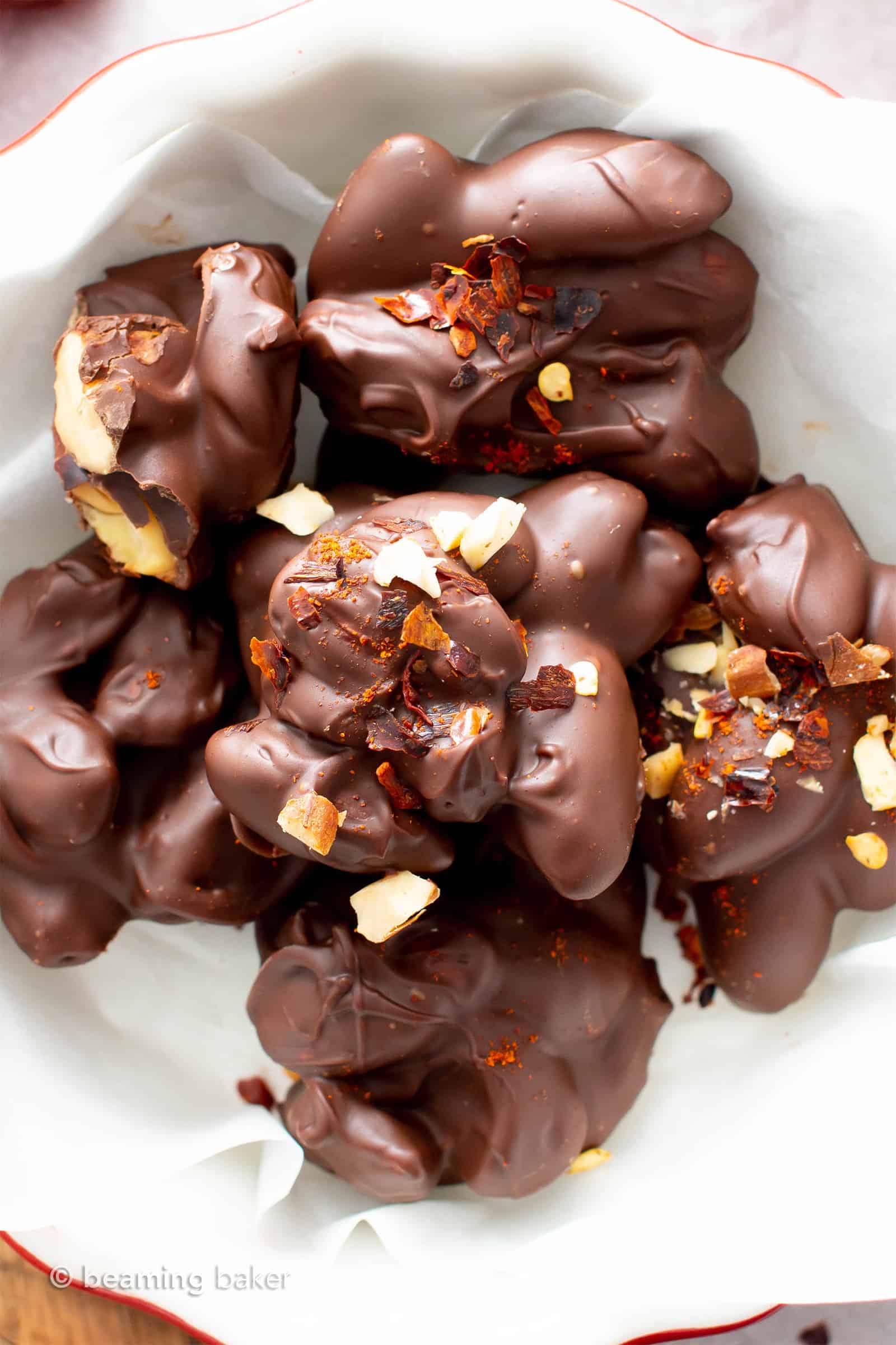 Dark Chocolate Chili Nut Clusters Recipe – Healthy, Homemade & Vegan! -  Beaming Baker