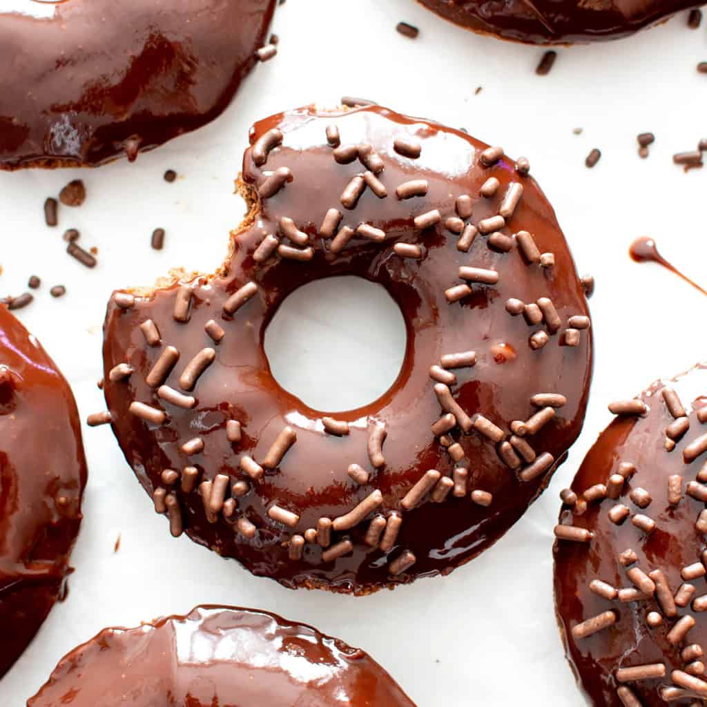 Soft Baked Chocolate Vegan Donuts Recipe (Gluten Free) w/ Vegan