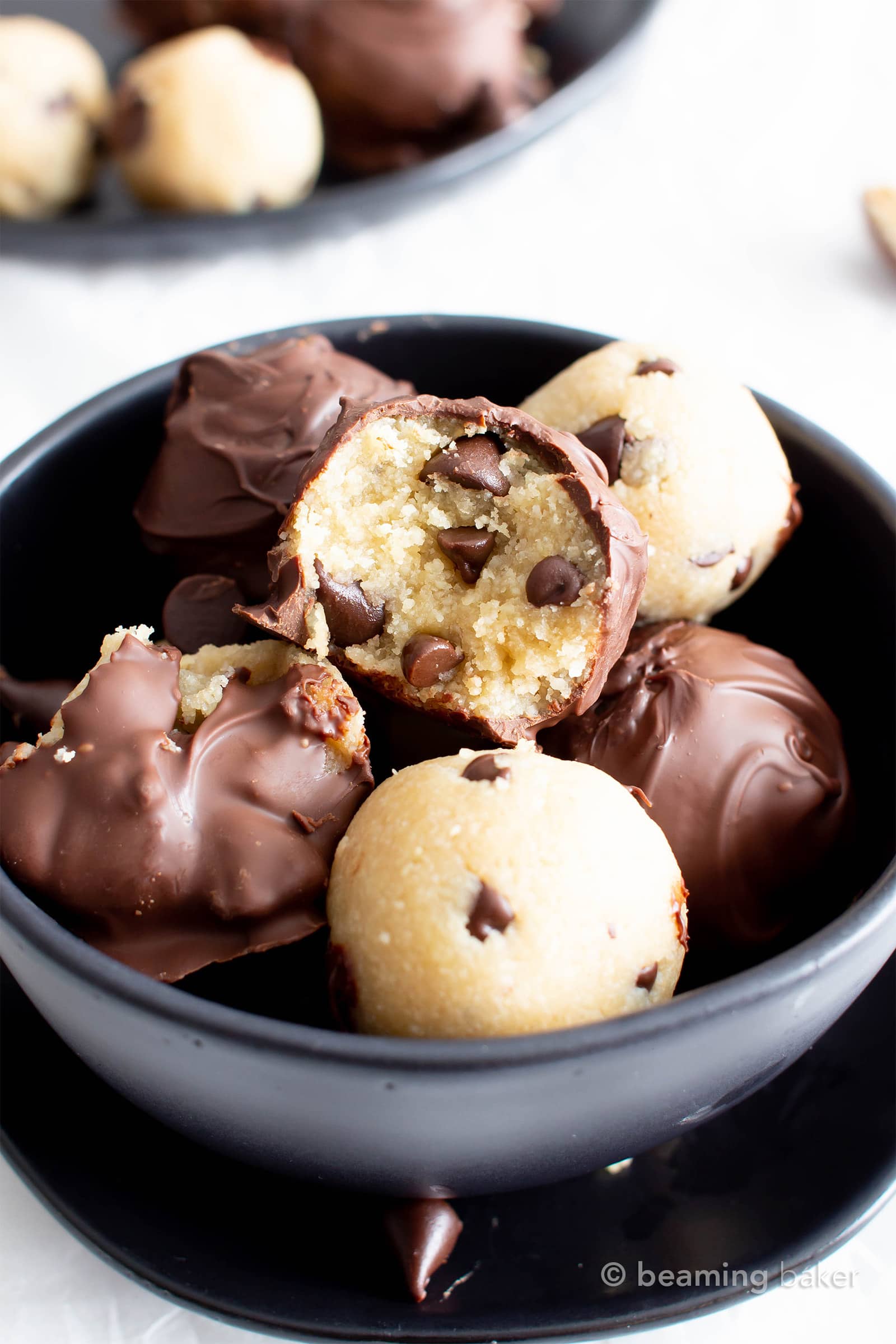 Paleo Chocolate Chip Cookie Dough Truffles (Vegan, GF) - Beaming Baker