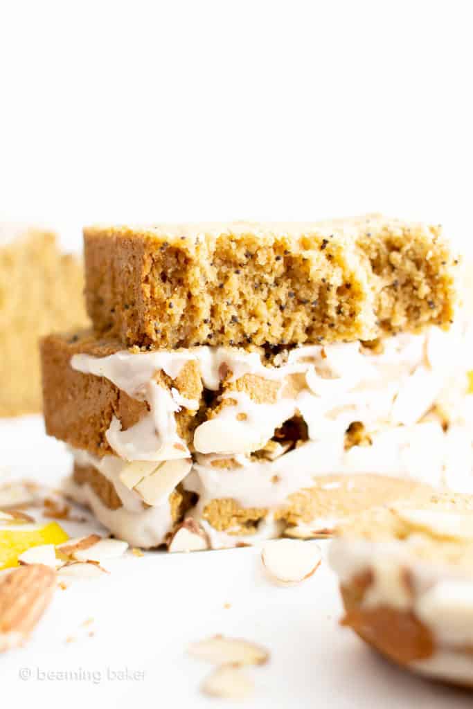 Easy Vegan Lemon Almond Poppy Seed Bread Beaming Baker