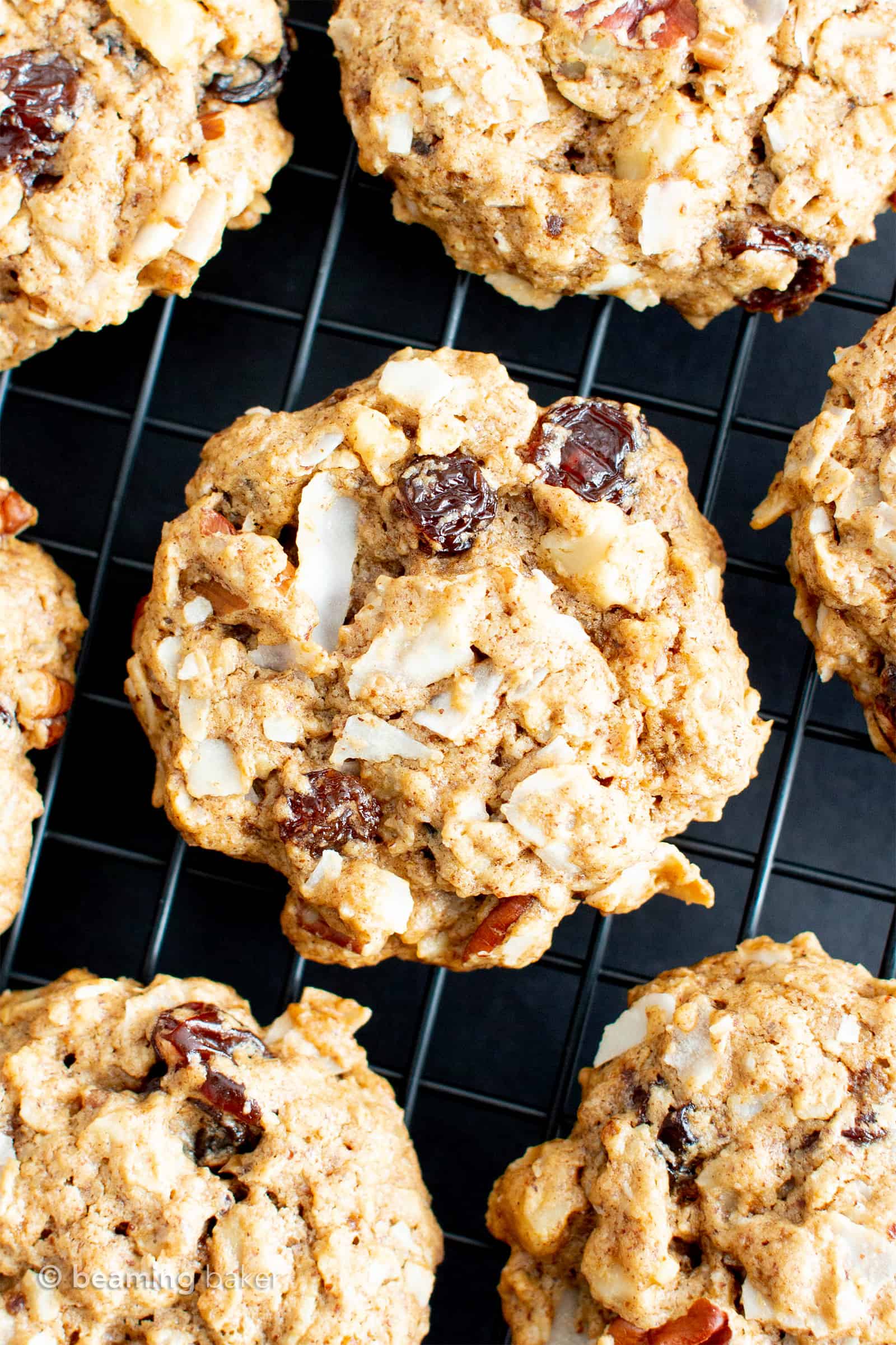 Healthy Breakfast Oatmeal Coconut Cookies Vegan Gluten Free Beaming Baker