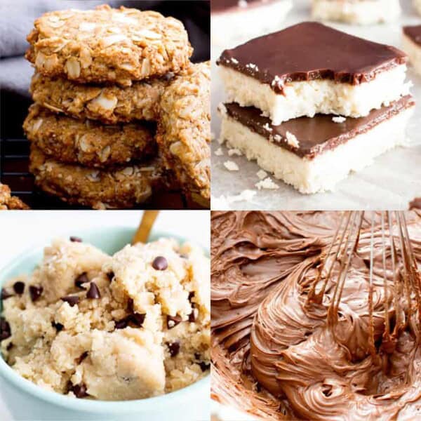 15+ Easy Vegan Gluten Free Coconut Dessert Recipes (V, GF): a tasty collection of dairy-free paleo coconut dessert recipes—GF & healthy! Including: coconut cookies, recipes made with coconut flour, coconut milk, coconut cream and more! #Vegan #GlutenFree #DairyFree #Paleo #Coconut #Dessert | Recipes at BeamingBaker.com