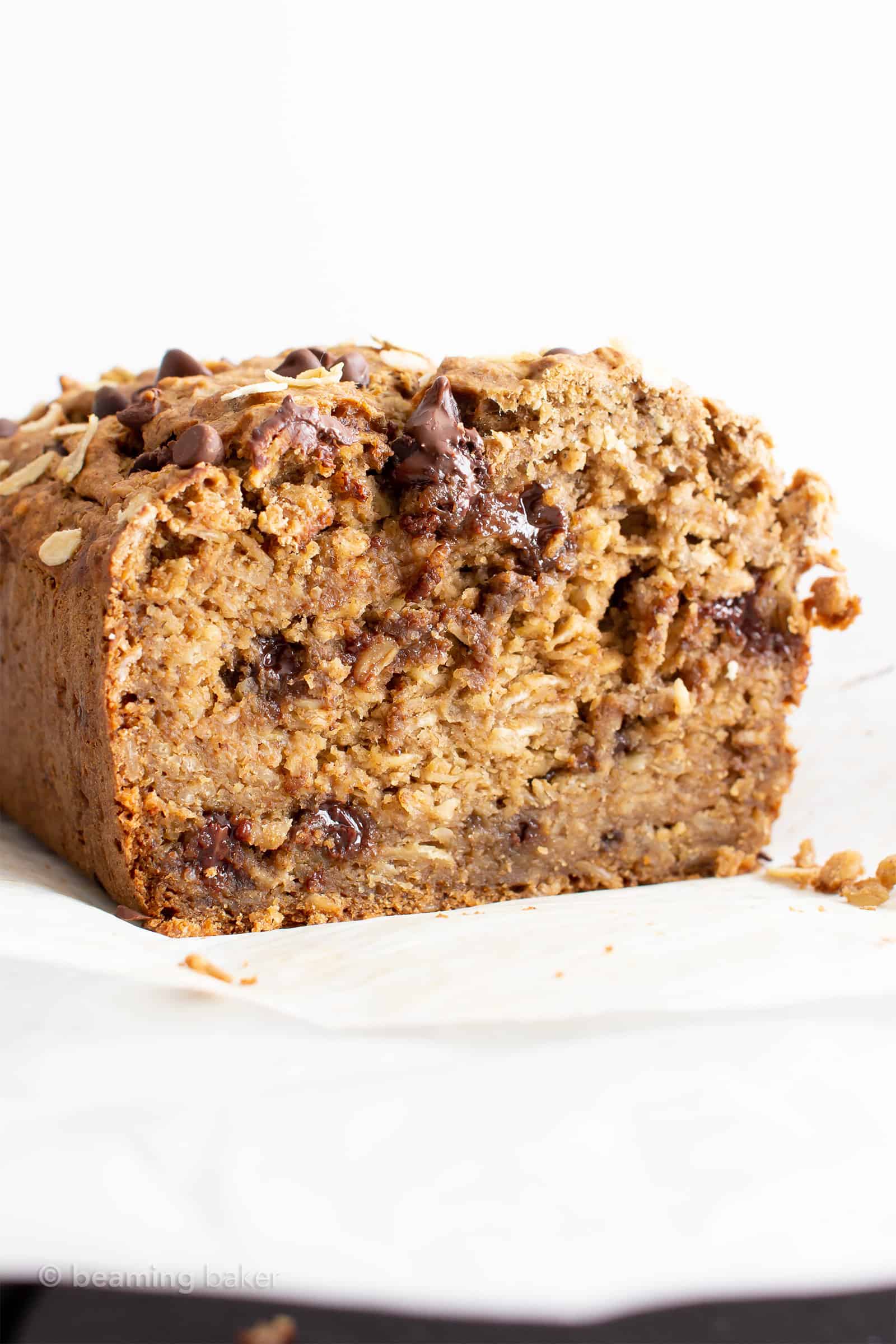 Super Moist Vegan Oatmeal Banana Bread (Gluten Free) - Beaming Baker