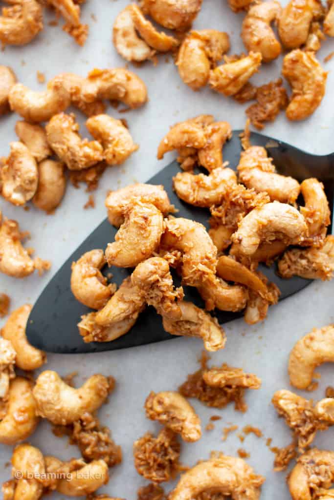 4 Ingredient Toasted Coconut Cashews Recipe (Paleo, Gluten Free, Vegan