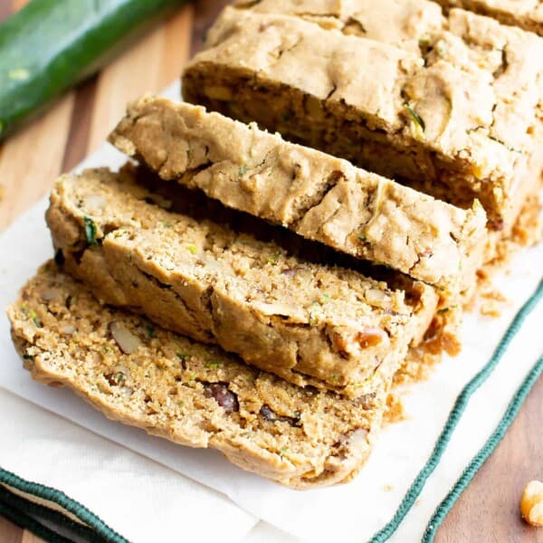 Moist Vegan Gluten Free Zucchini Bread Recipe (GF): Learn how to make the best vegan zucchini bread! This easy healthy vegan zucchini bread is moist ‘n rich & perfect for summer! Dairy-Free. #Vegan #GlutenFree #Zucchini #Bread #DairyFree | Recipe at BeamingBaker.com