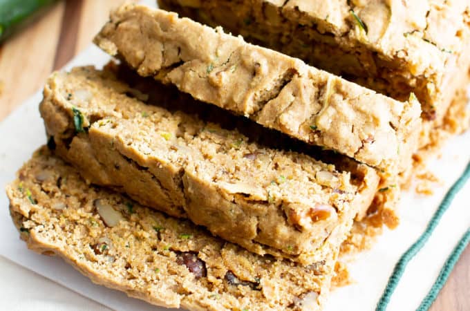 Moist Vegan Gluten Free Zucchini Bread Recipe (GF): Learn how to make the best vegan zucchini bread! This easy healthy vegan zucchini bread is moist ‘n rich & perfect for summer! Dairy-Free. #Vegan #GlutenFree #Zucchini #Bread #DairyFree | Recipe at BeamingBaker.com