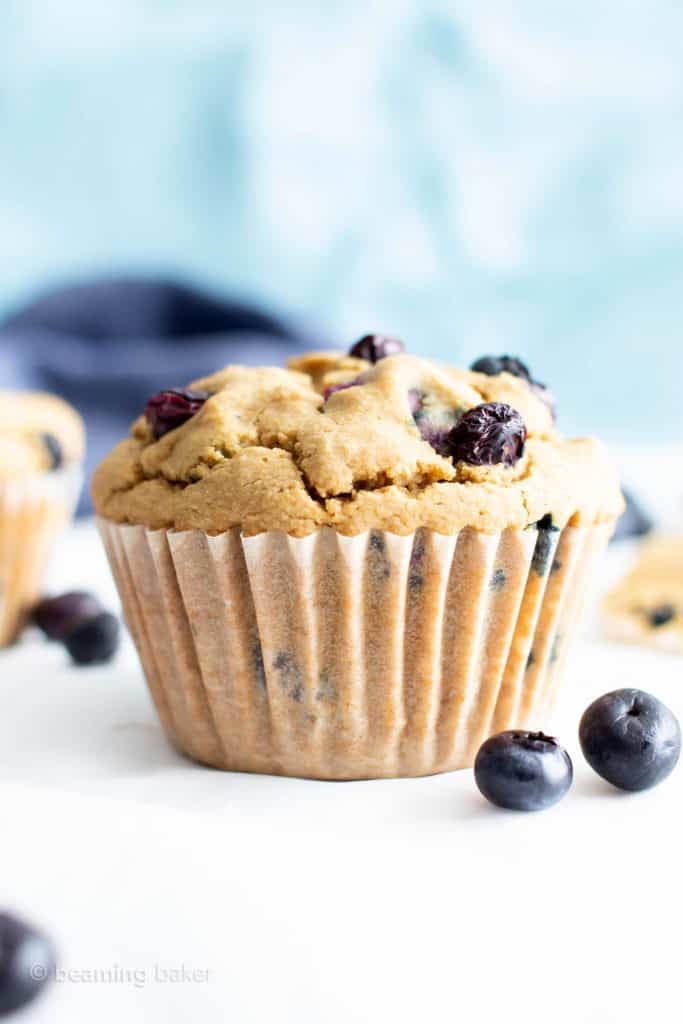 Healthy Vegan Gluten Free Blueberry Muffins - Beaming Baker