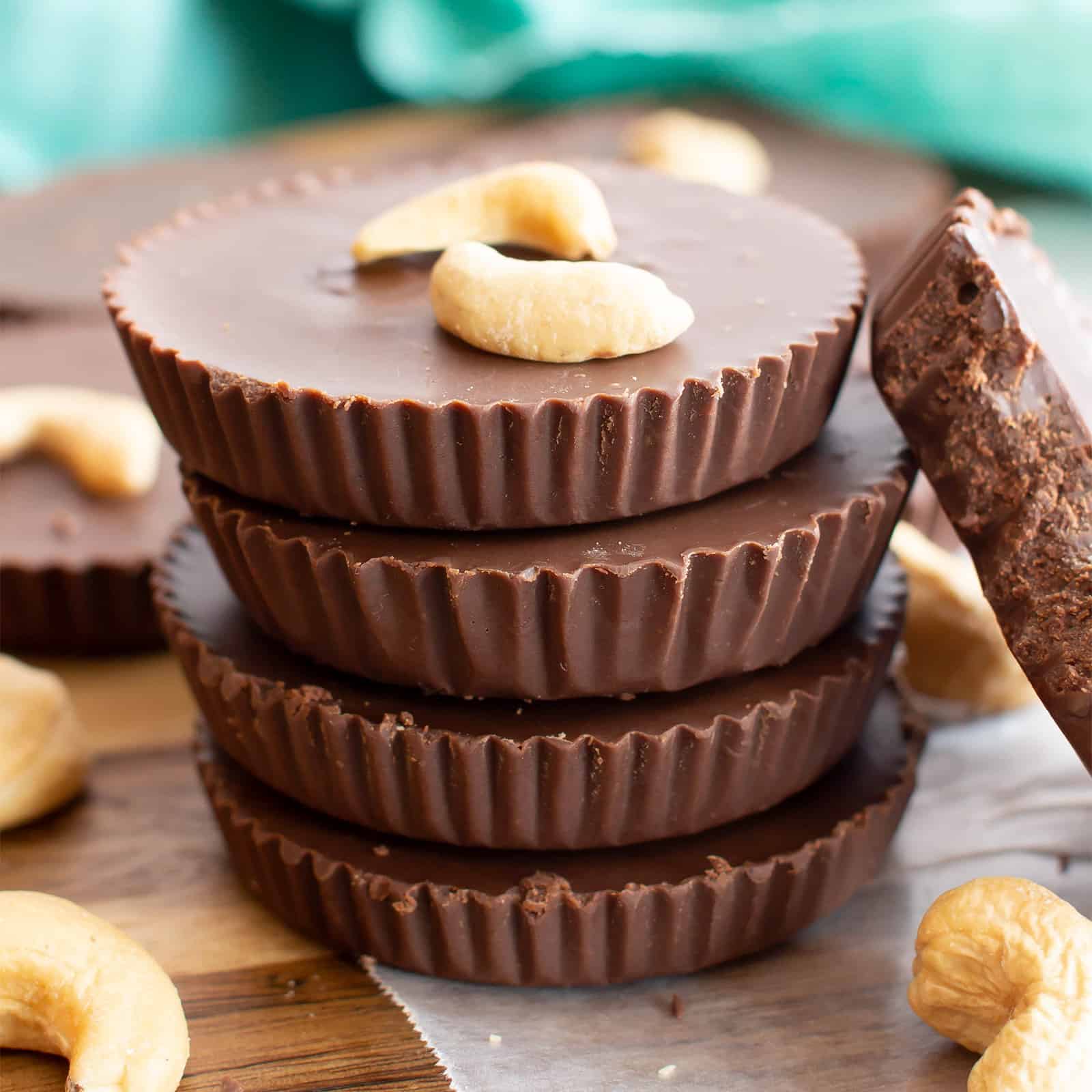 Chocolate Cashew Butter Candy Cups {Paleo & Vegan}