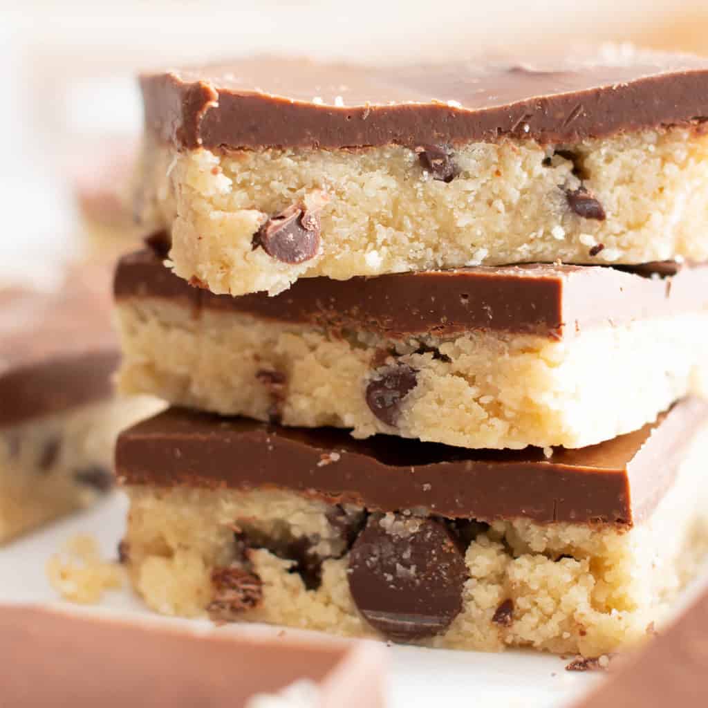 Paleo Almond Flour Cookie Dough Bars (Edible, Vegan, DairyFree