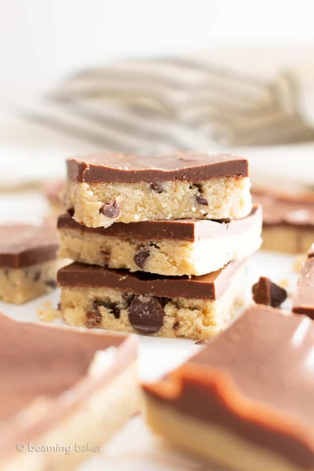 Paleo Almond Flour Cookie Dough Bars (Edible, Vegan, DairyFree