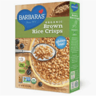 Gluten Free Vegan brown rice crisp cereal