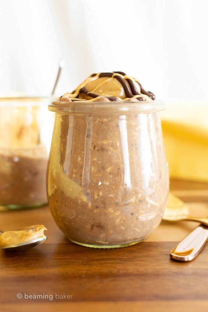 Chocolate Peanut Butter Vegan Overnight Oats Recipe (Vegan, Gluten Free ...