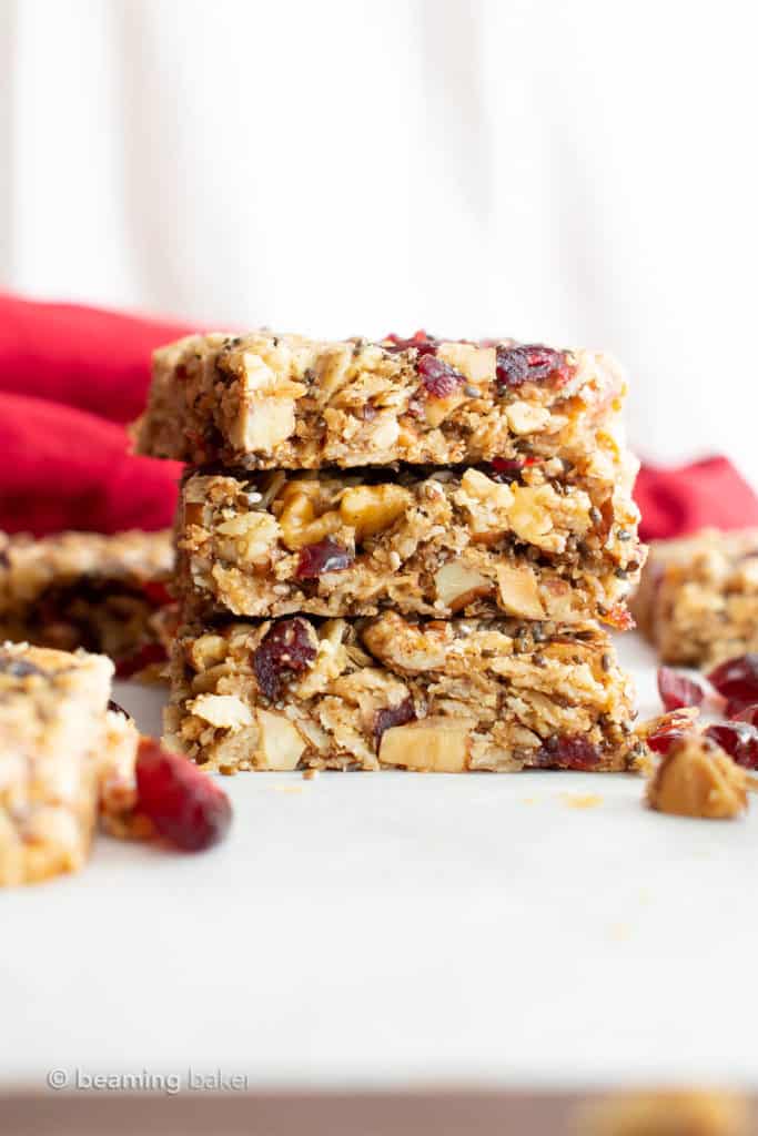 Cranberry Chia Gluten Free Vegan Snack Bars (Healthy, V, GF, Dairy Free ...