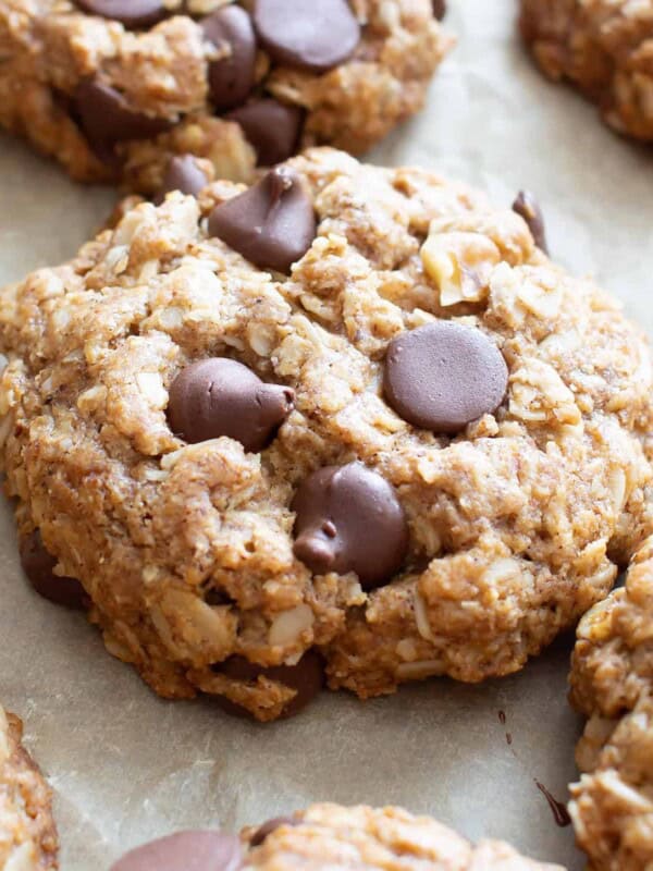 Vegan oatmeal chocolate chip cookies featured image