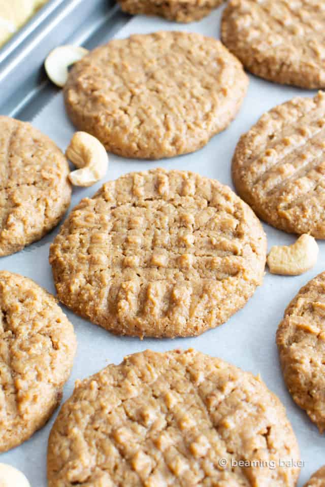 4 Ingredient Paleo Vegan Cashew Butter Cookies Recipe (Flourless