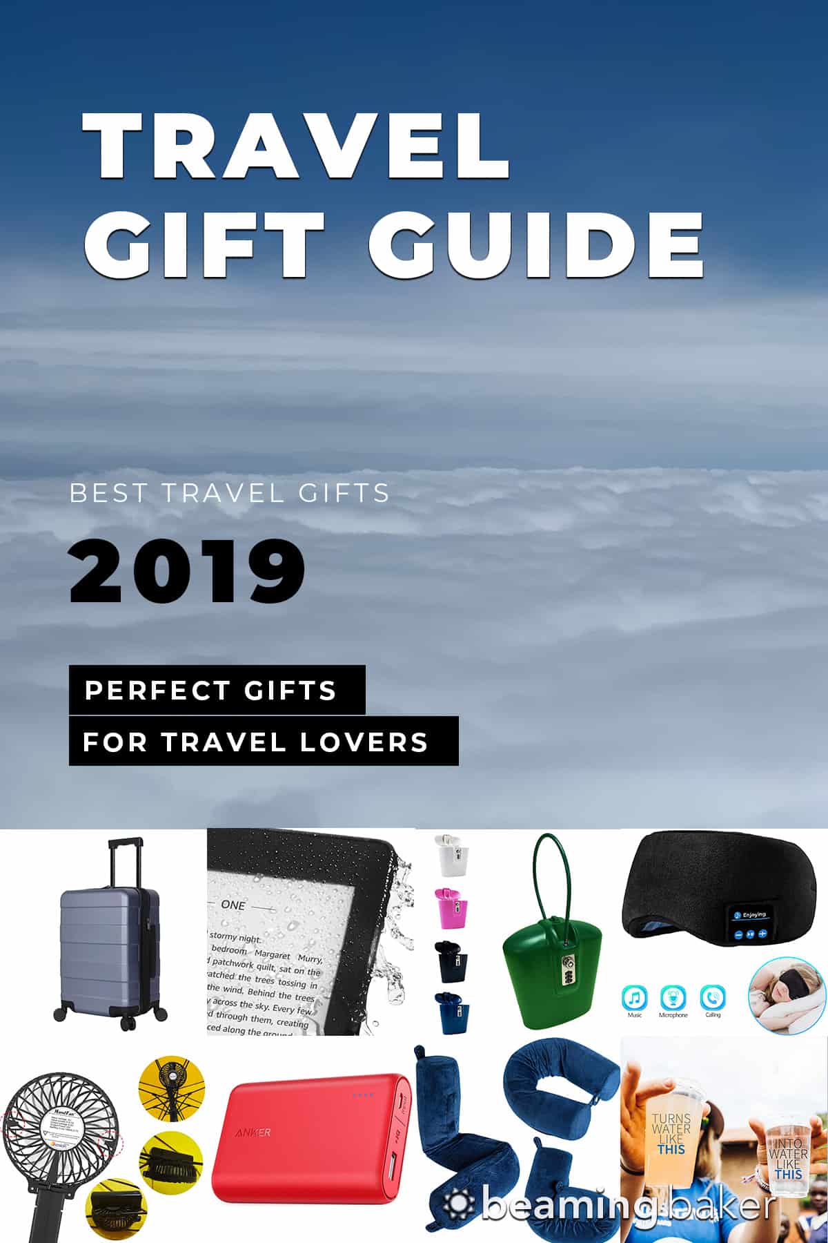 The best gift ideas for people who travel: 2019 Edition. From affordable to luxury, these are the best gifts for travelers! #Travel #TravelTips #GiftIdeas #GiftGuide | Post on BeamingBaker.com