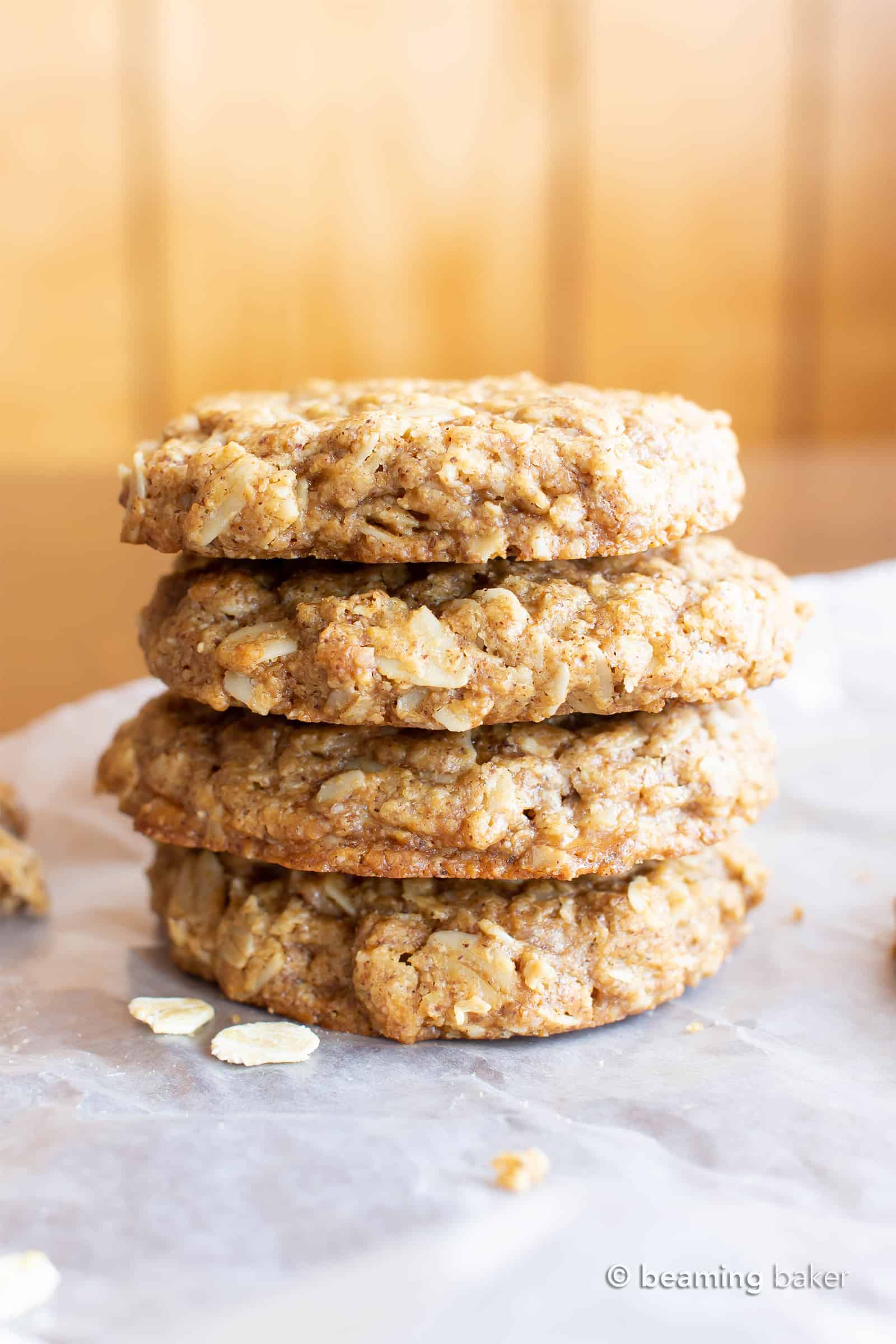 Simple & Easy Vegan Oatmeal Cookies (GF)   Beaming Baker | Vegan