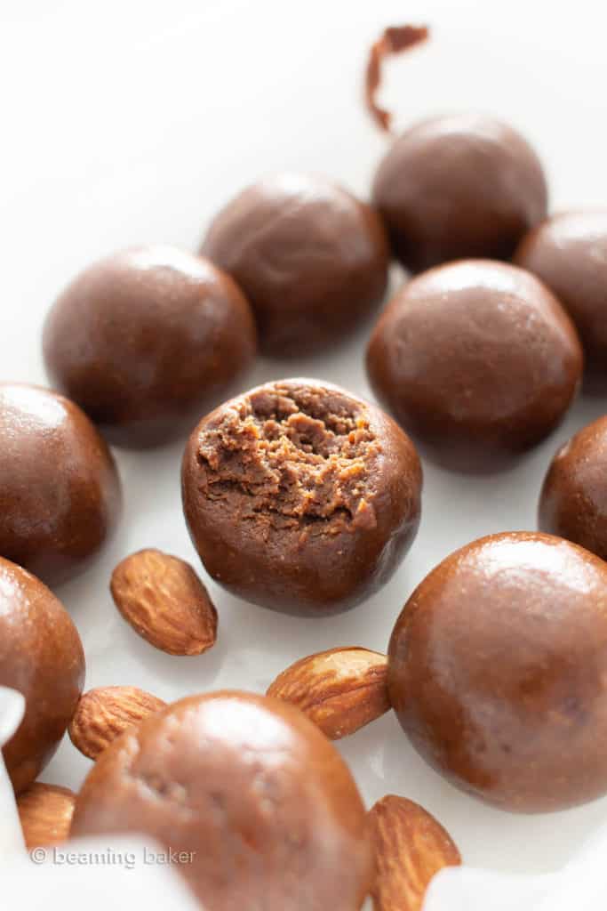4 Ingredient Healthy Almond Butter Chocolate Balls Recipe Paleo