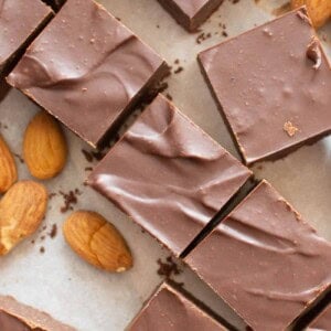 keto fudge being picked up by a hand