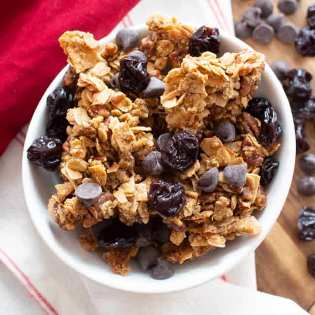 Easy Healthy Granola Recipe with Cherries & Chocolate! - Beaming Baker