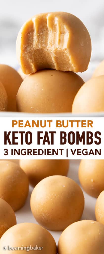 3 Ingredient Keto Peanut Butter Fat Bombs Recipe - Beaming Baker