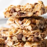 Coconut Granola Bars (Paleo): chewy & healthy homemade granola bars bursting with coconut & nuts! Deliciously healthy granola bars—Paleo, Grain-Free, Vegan, Gluten Free. #GranolaBars #Paleo #Healthy #Vegan | Recipe at BeamingBaker.com