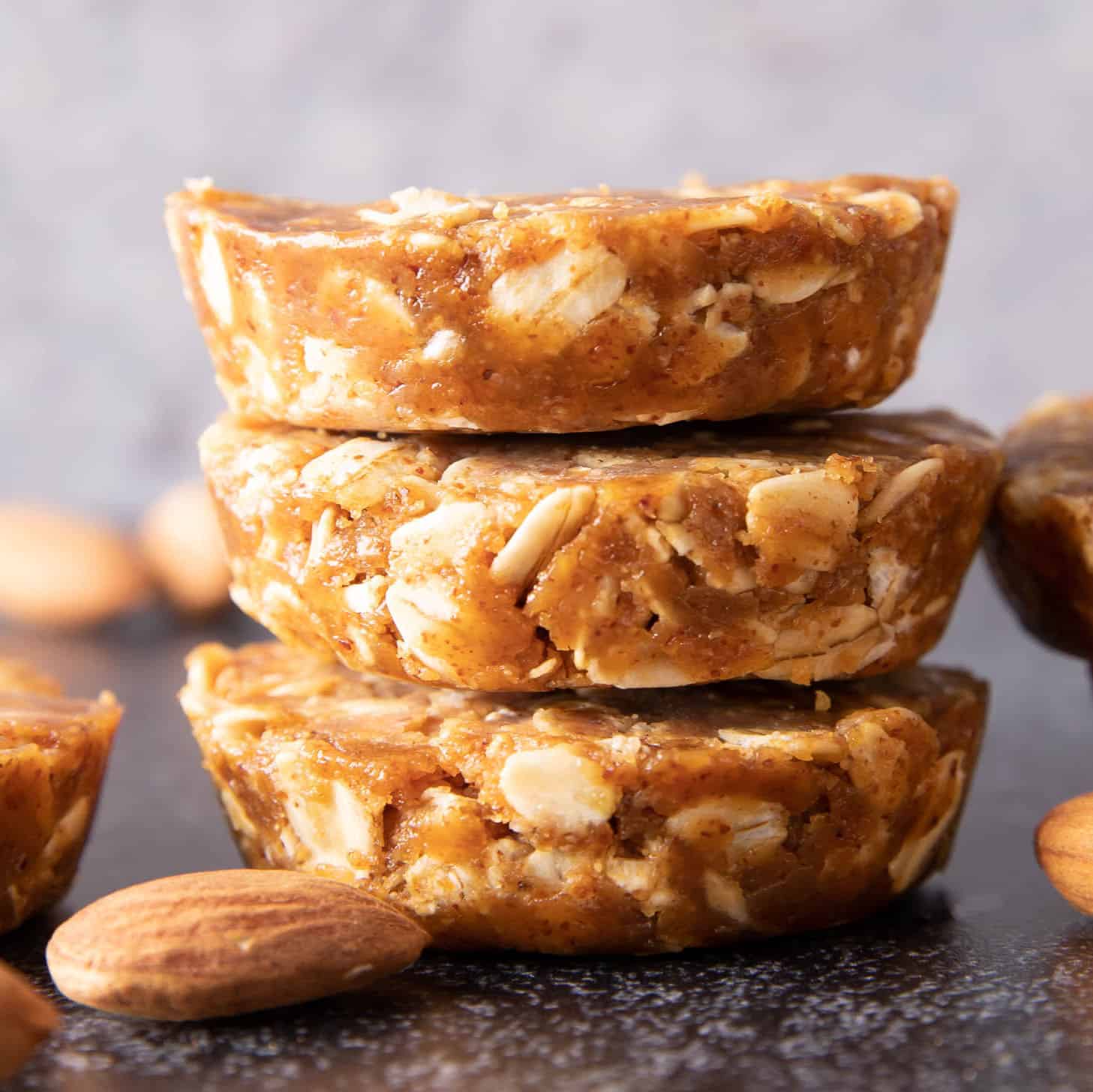 3 Ingredient Easy Oatmeal Cups with Almond Butter! (No Bake)