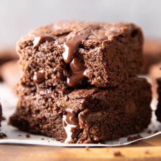 My Favorite Gluten Free Brownies Recipe From Scratch (GF): the BEST gluten free brownie recipe yields a firmer brownie that's rich & dense, packed with melty chocolate chips! Dairy-Free. #Brownies #GlutenFree #DairyFree #Dessert | Recipe at BeamingBaker.com
