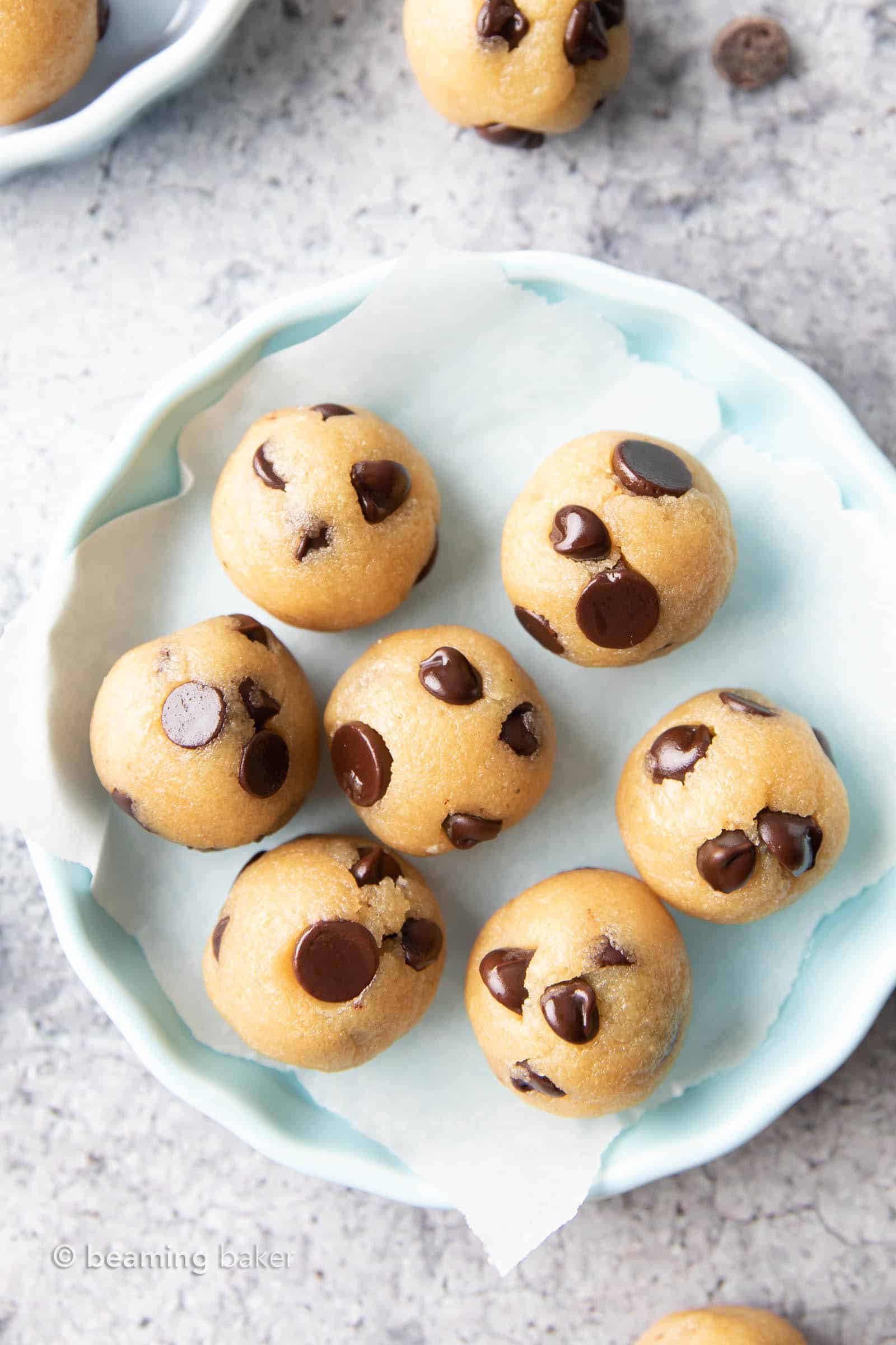 Keto Cookie Dough Bites: an easy 5 ingredient keto cookie dough recipe for rich & buttery keto edible cookie dough! Low Carb, Vegan, Dairy-Free. #CookieDough #Keto #LowCarb #KetoFriendly | Recipe at BeamingBaker.com