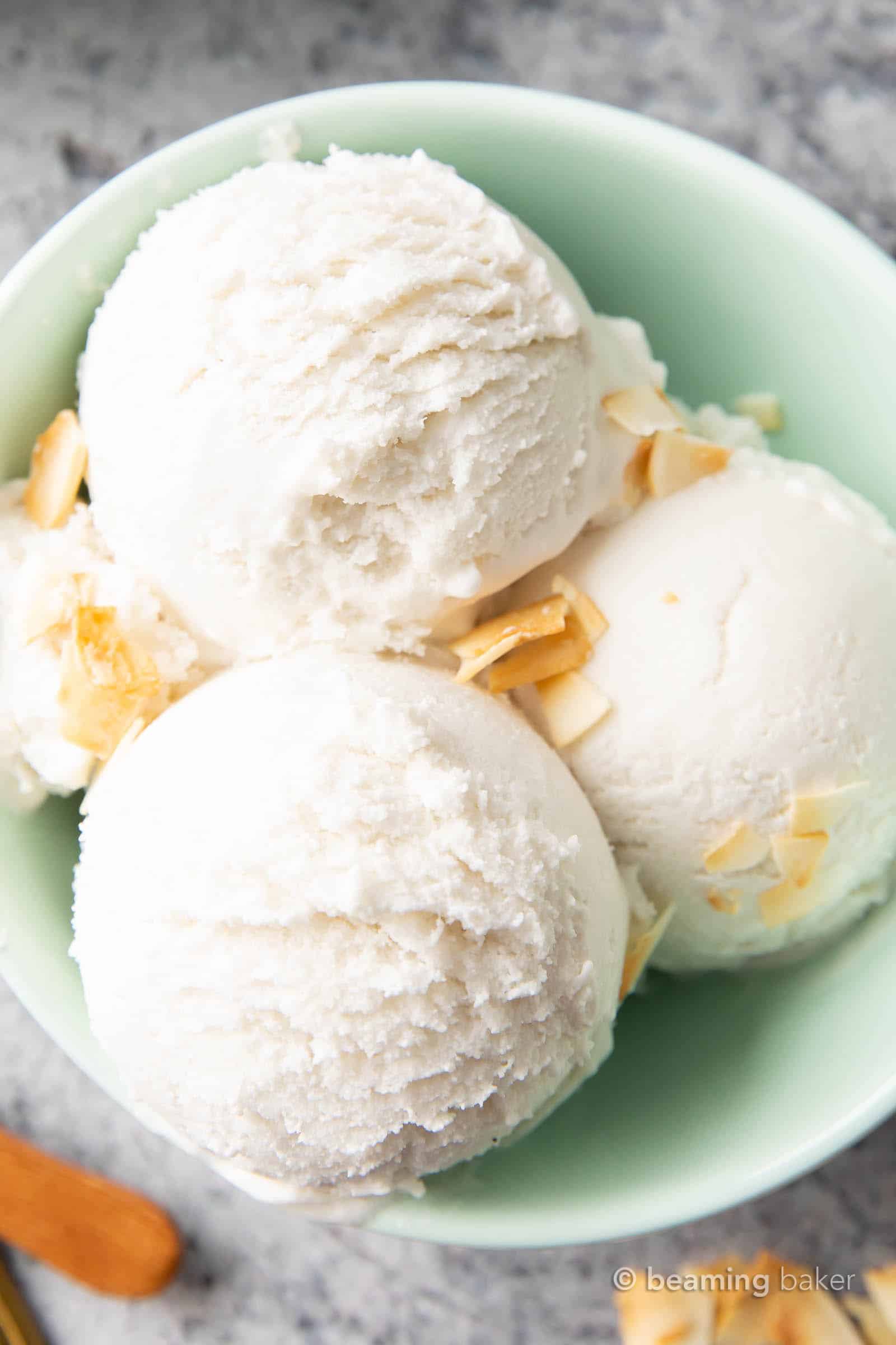 vegan gluten free Coconut Milk Cream scoops in a bowl