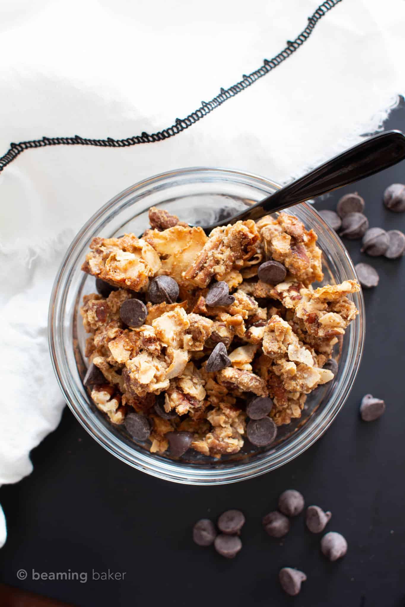 Easy Homemade Granola Recipe with Chocolate Chips Beaming Baker