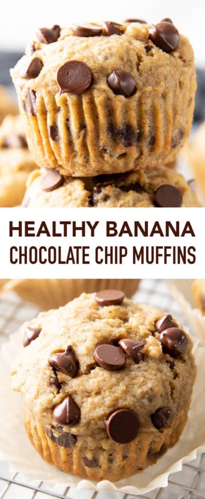 Healthy Banana Chocolate Chip Muffins Recipe - Beaming Baker