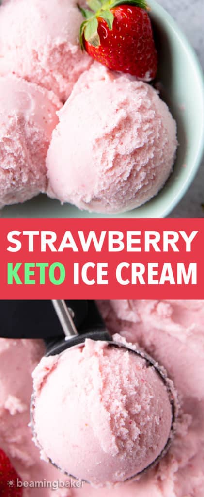 Strawberry Keto Ice Cream (Low Carb) - Beaming Baker